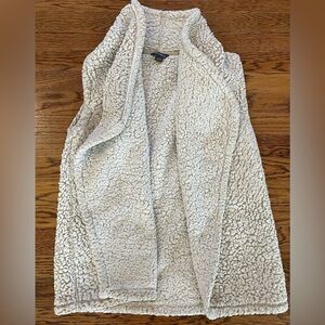 Eddie Bauer Women's Cozy Plush Sherpa Ivory Open Front Vest  S Small